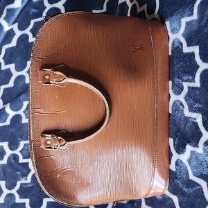 Louis Vuitton Brown Tan Epi Leather Alma Top Handle Purse Bag